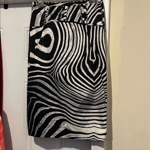 Just Cavalli Satin Zebra Pencil Skirt.Made in Italy